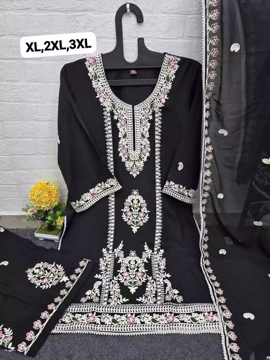 pure soft heavy rayon with kashmiri embroidered
