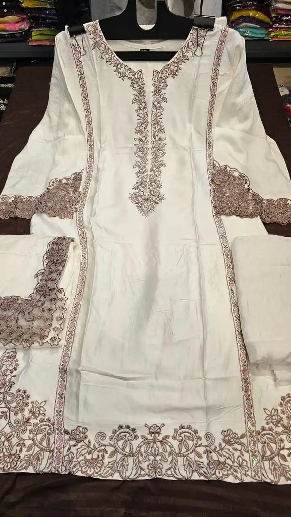 HEAVY KARACHI EMBROIDERED DIGITAL CREPE READYMADES