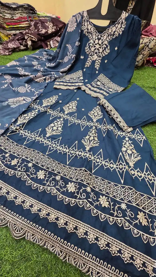 Readymade Rayon Designer Gown Suit