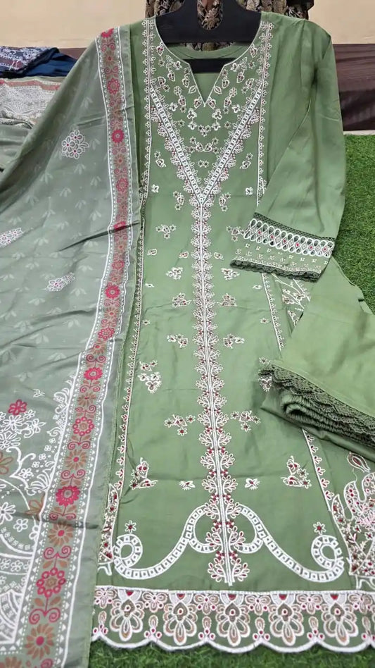 Rayon Readymade Designer Suit With Maslin Dupatta & Rayon Plazzo