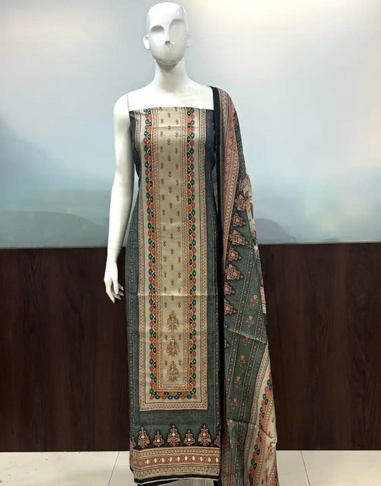 Unstitched Soft Maslin Designer Suit For Summer