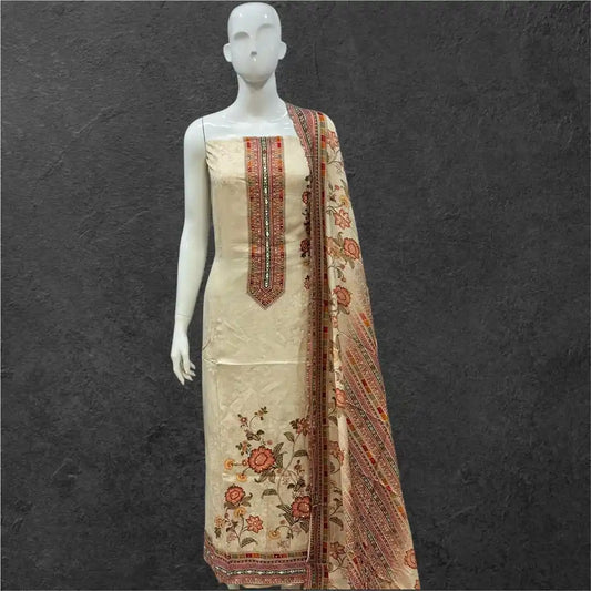 Unstitched Soft Maslin Designer Suit For Summer