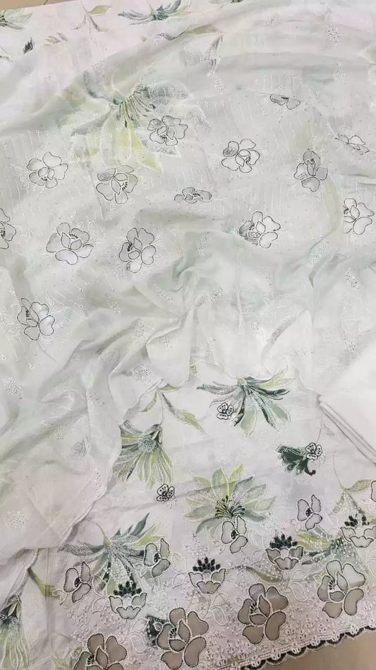UNSTITCHED PREMIUM COLLECTION APPLIQUE WORK 📢📢