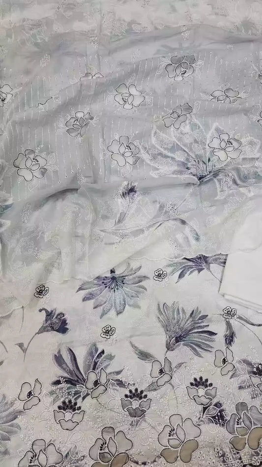 UNSTITCHED PREMIUM COLLECTION APPLIQUE WORK 📢📢