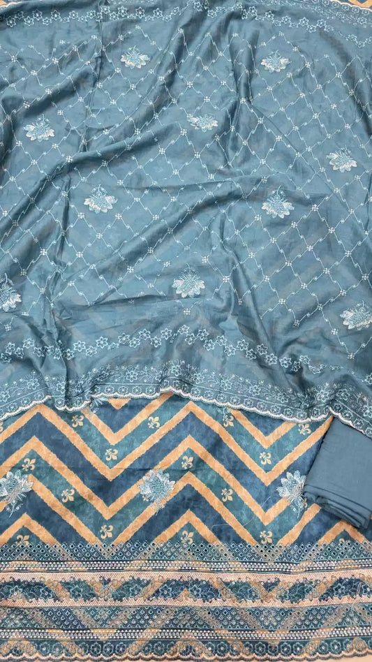 HEAVY EMBROIDERED PAKISTANI & COTTON HEAVY & DUPATTA WORK SUIT 📢📢