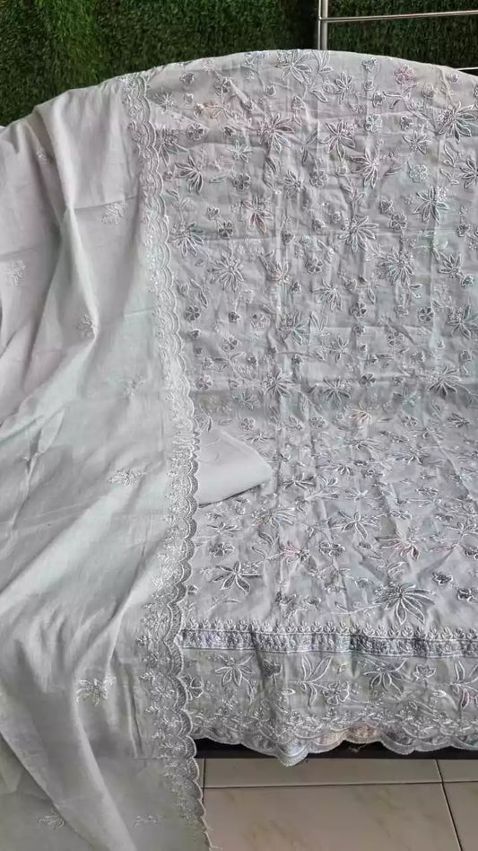 Non-Catalogue Pakistani Unstitched Cotton Suit