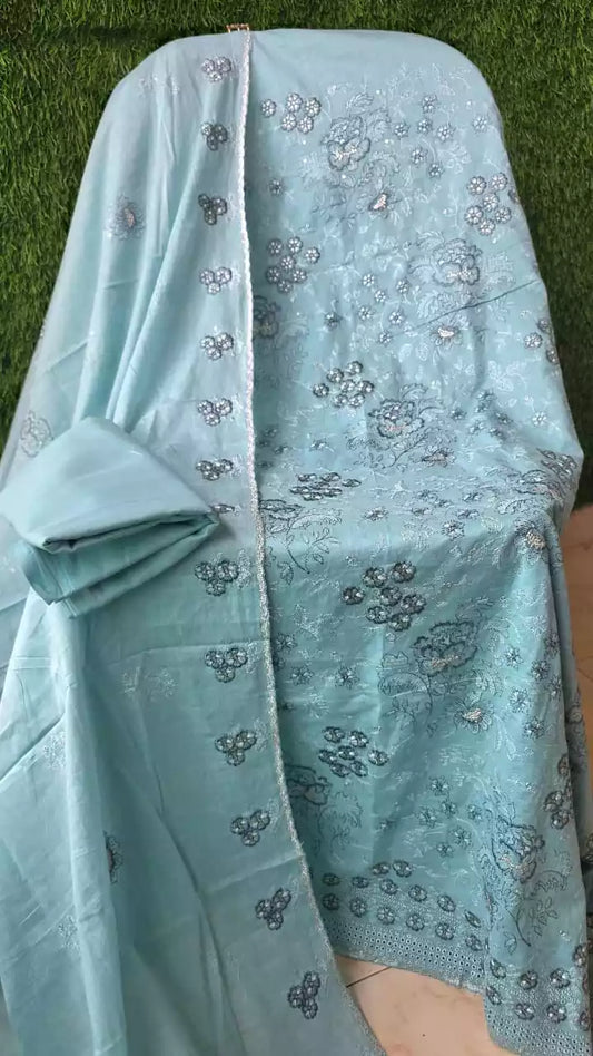 Non-Catalogue Pakistani Unstitched Cotton Suit