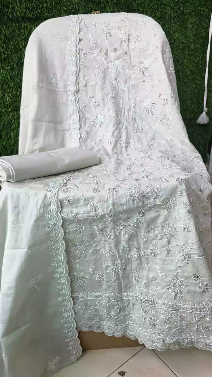 Non-Catalogue Pakistani Unstitched Cotton Suit