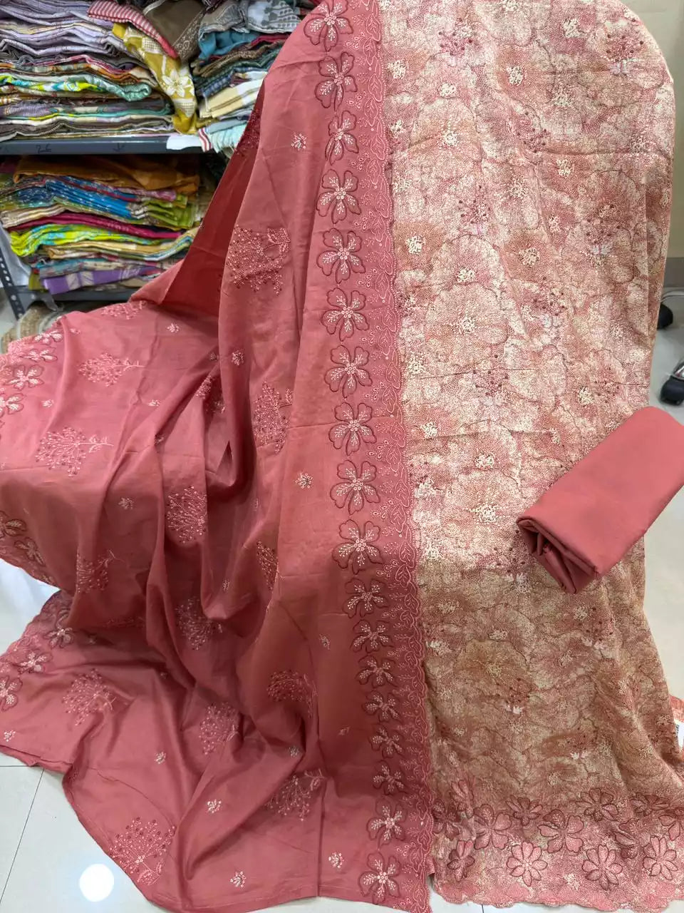 NON CATALOGUE PAKISTANI EMBROIDERED STYLE PREMIUM COTTON DRESS MATERIAL