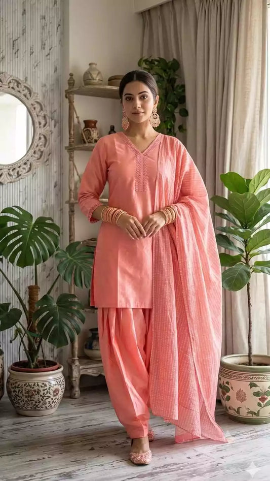 FARSHI SALWAR READYMADE JAM COTTON SUIT