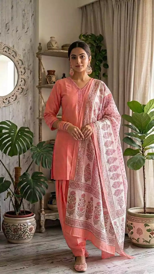FARSHI SALWAR READYMADE JAM COTTON SUIT