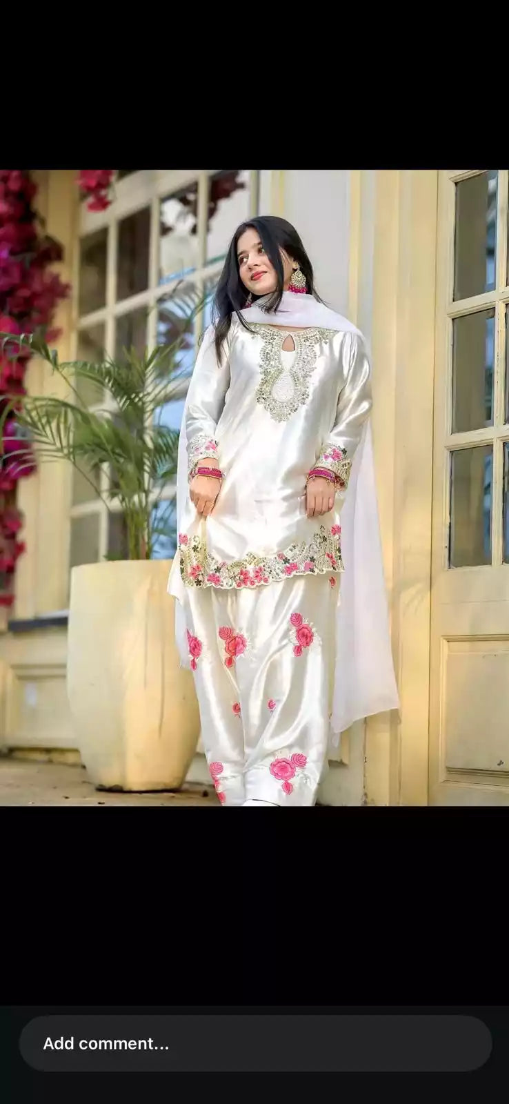 Farshi Designer Suit With Cutwork Embroidery & Farshi Salwar