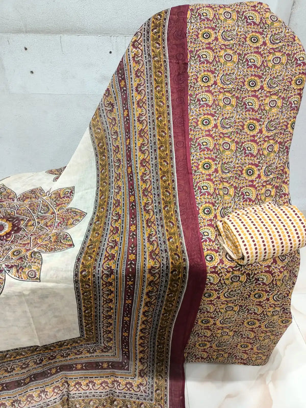 Premium Cotton MAMA Print Unstitched Cotton Suit With Cotton Dupatta