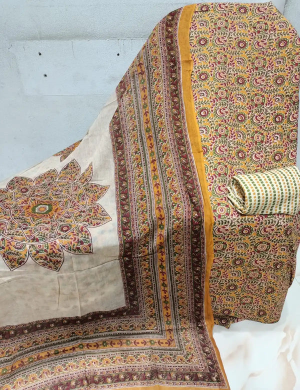 Premium Cotton MAMA Print Unstitched Cotton Suit With Cotton Dupatta