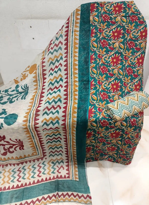 Premium Cotton MAMA Print Unstitched Cotton Suit With Cotton Dupatta