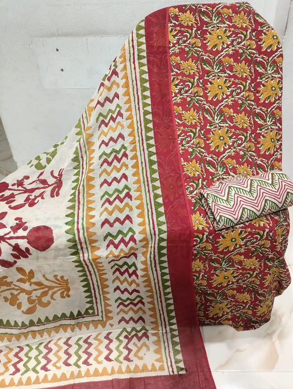 Premium Cotton MAMA Print Unstitched Cotton Suit With Cotton Dupatta