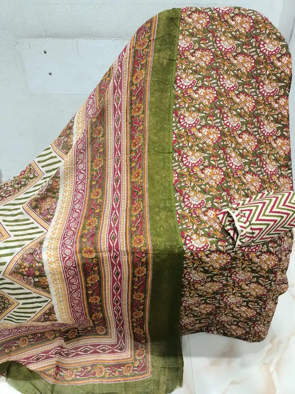 Premium Cotton MAMA Print Unstitched Cotton Suit With Cotton Dupatta