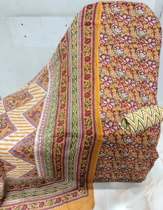 Premium Cotton MAMA Print Unstitched Cotton Suit With Cotton Dupatta