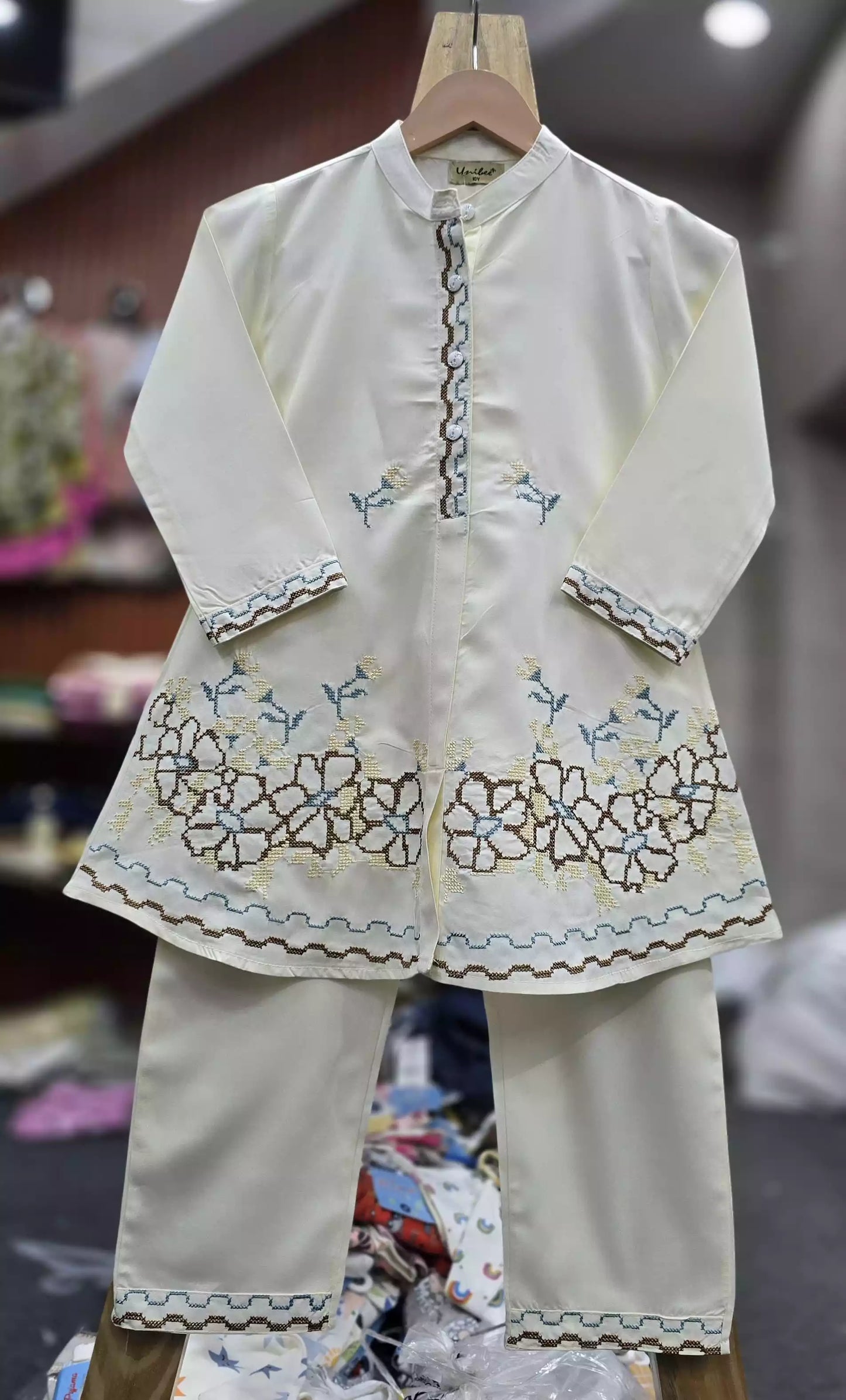 Girls soft Rayon cotton premium Quality Cross Stitched Embroidery Cord sets