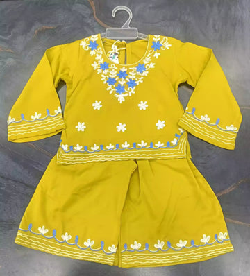 Baby Girls Festive Rayon Embroidered Garara Set by ASC