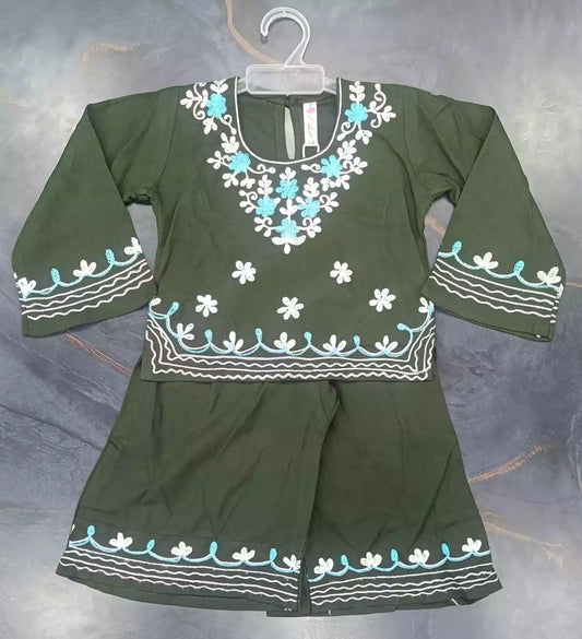 RAYON EMBROIDERED GARARA SET FOR LITTLE BABY GIRLS