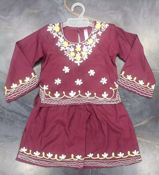 RAYON EMBROIDERED GARARA SET FOR LITTLE BABY GIRLS