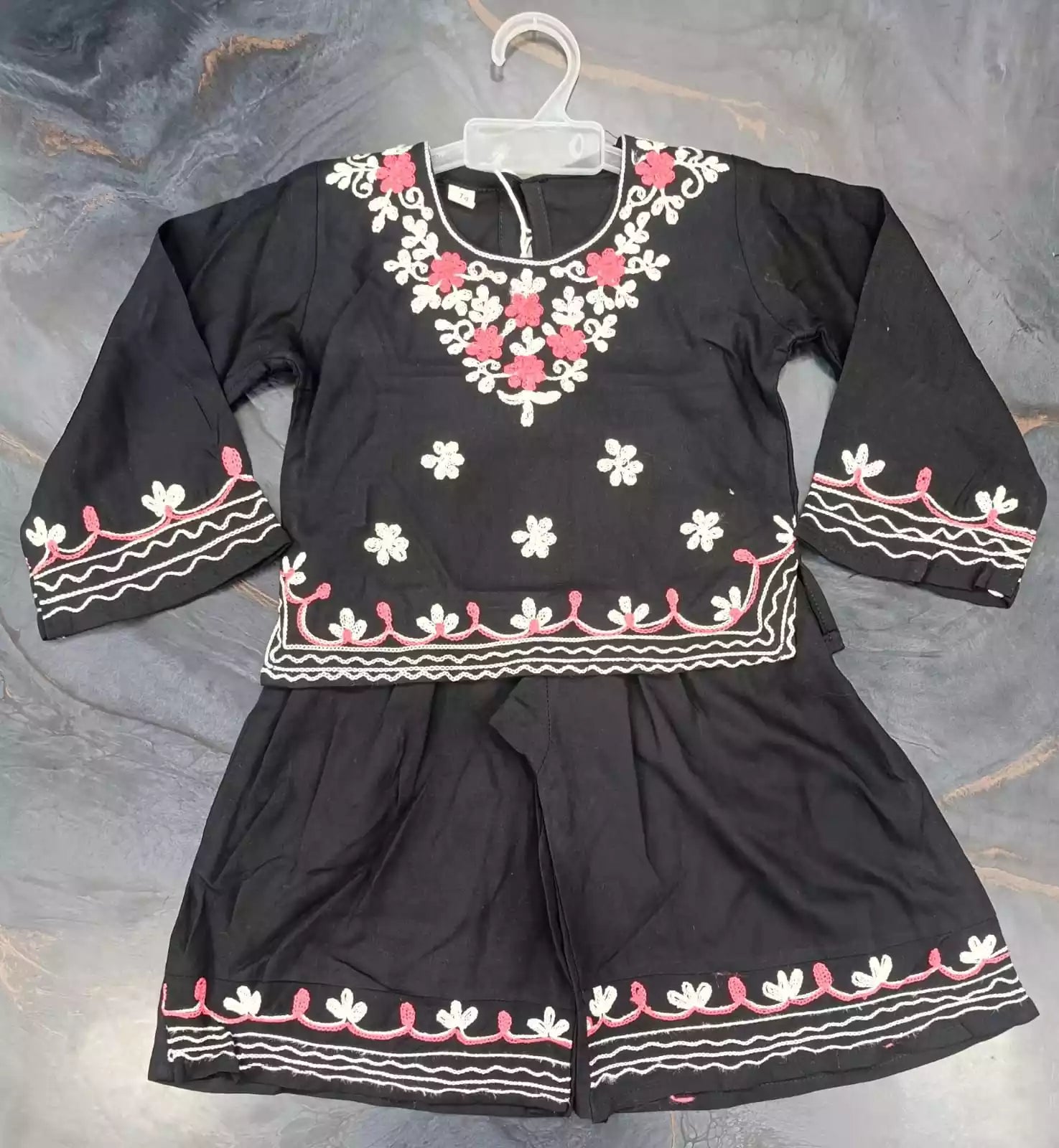 RAYON EMBROIDERED GARARA SET FOR LITTLE BABY GIRLS