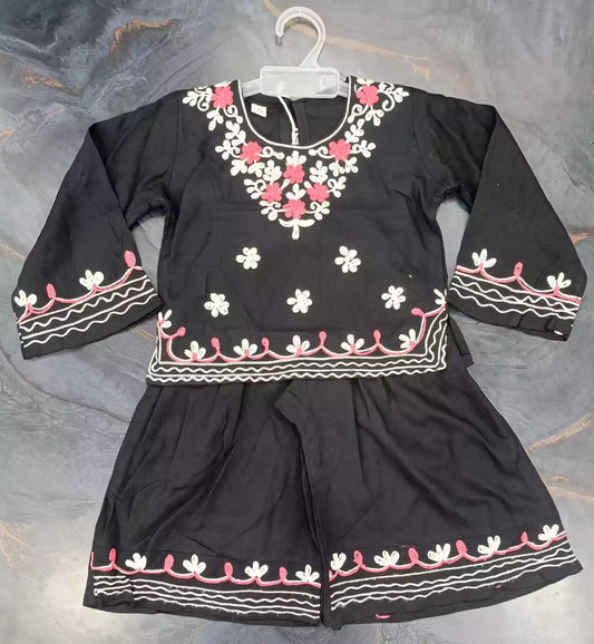 RAYON EMBROIDERED GARARA SET FOR LITTLE BABY GIRLS