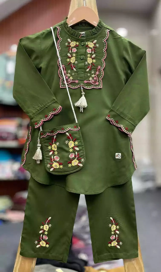 Emb Co-ord set with emb Purce 👜