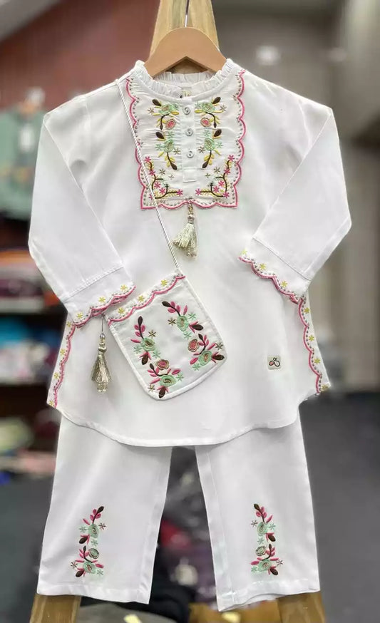 Emb Co-ord set with emb Purce 👜