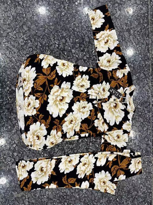GIRLS KIDS WEAR RAYON SUMMER FRIENDLY TRENDY STYLE PRINTED CORD-SETS
