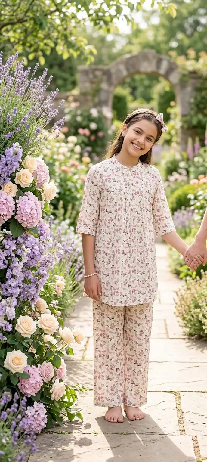 GIRLS KIDS WEAR RAYON SUMMER FRIENDLY TRENDY STYLE PRINTED CORD-SETS
