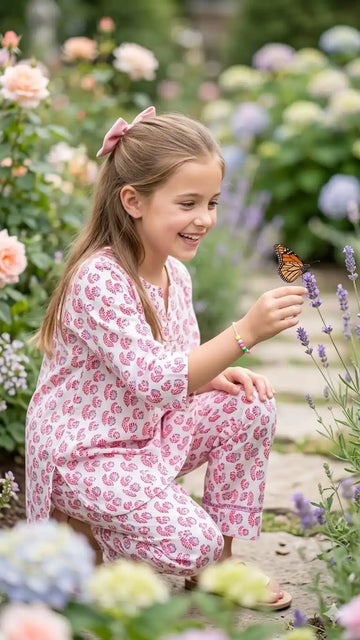 Girls Trendy Butterfly Print Lightweight Rayon Co-ord Set by ASC