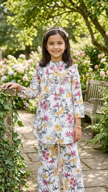 Girls Rayon Summer Printed Co-Ord Set by ASC