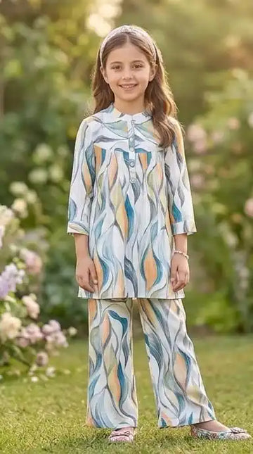 Girls Rayon Summer Printed Co-Ord Set by ASC