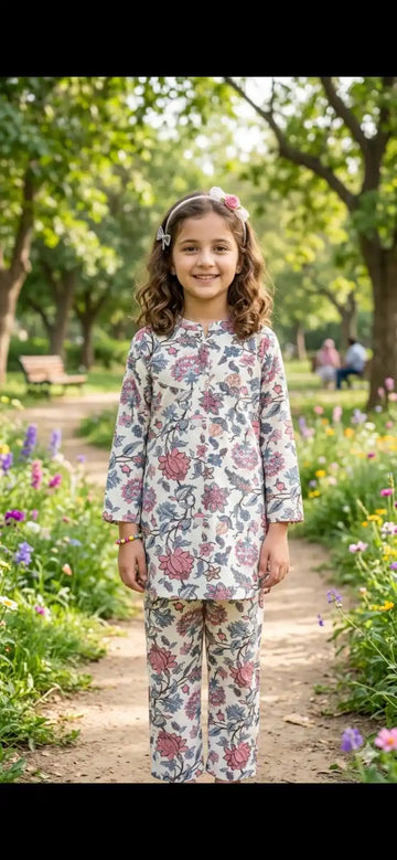 Girls Rayon Summer Printed Co-Ord Set by ASC