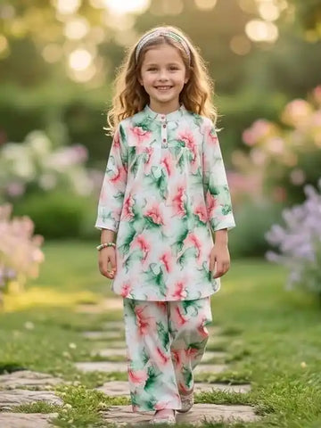Girls Rayon Summer Printed Co-Ord Set by ASC