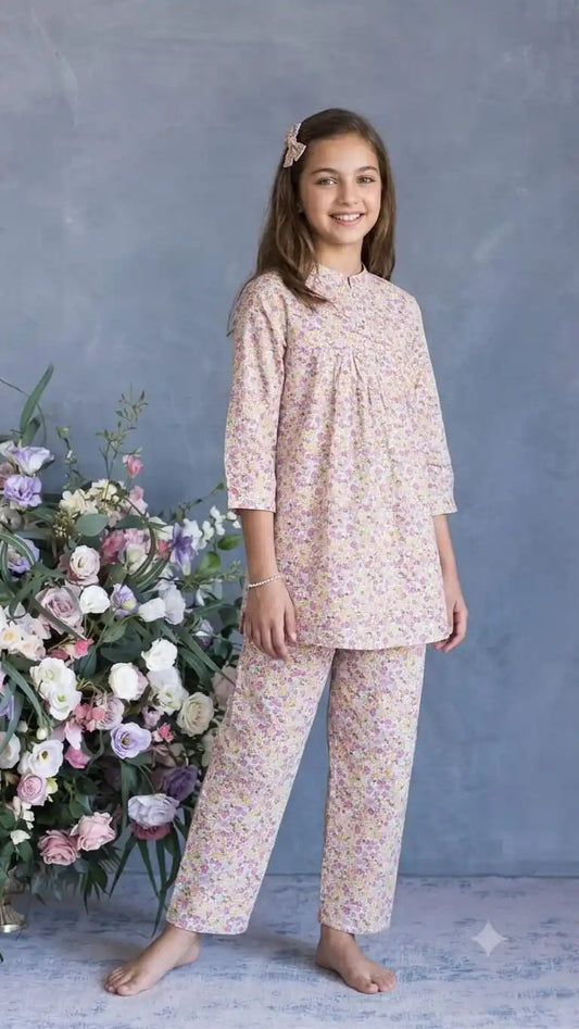 ✨ GIRLS KIDS WEAR RAYON SUMMER FRIENDLY TRENDY STYLE PRINTED CO-ORD SET ✨