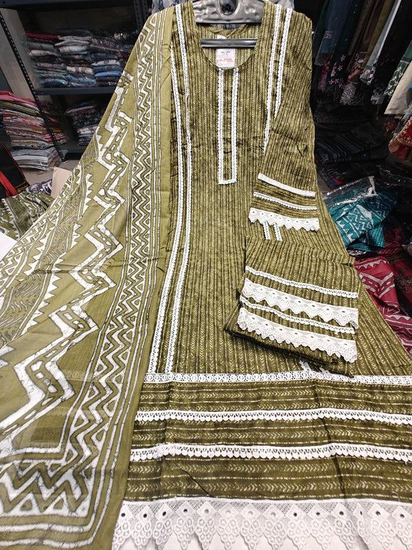 Mehendi Green colour Premium Karachi Straight Cut