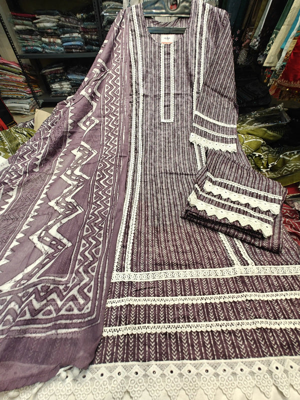 Purple colour Premium Karachi Straight Cut