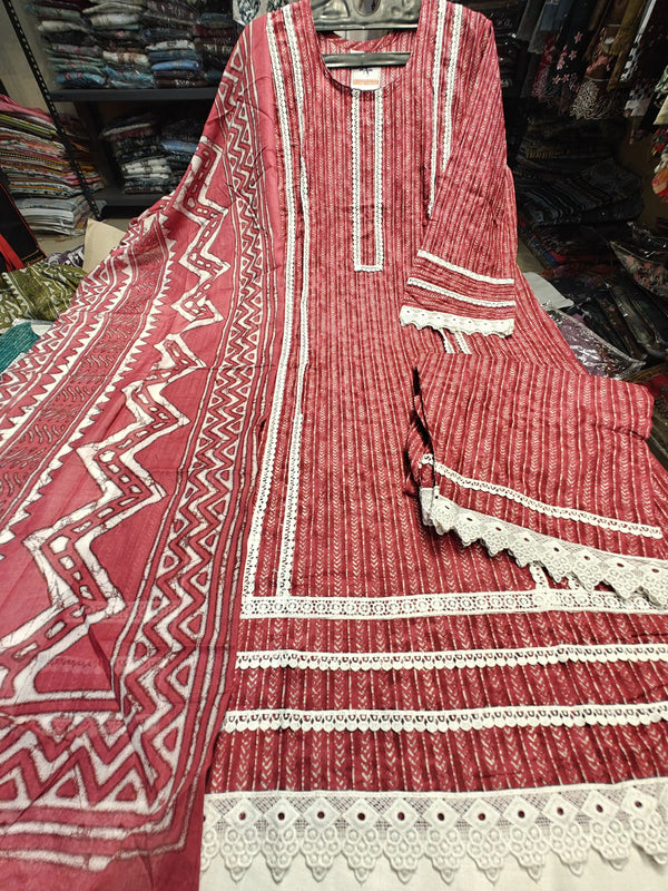 Dark Pink colour Premium Karachi Straight Cut
