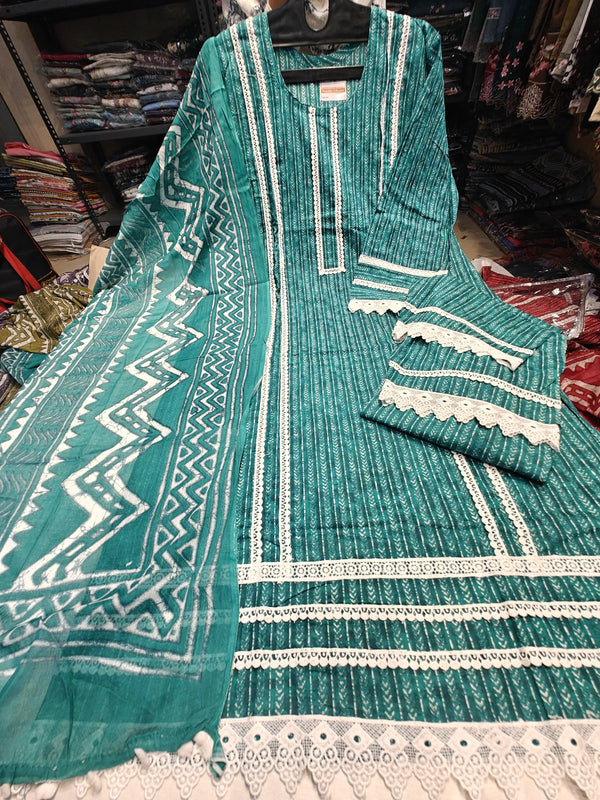 Sea Green colour Premium Karachi Straight Cut
