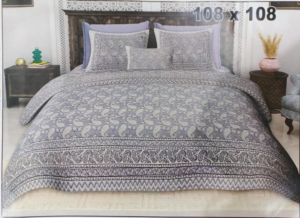 King Size 9ft*9ft Sanganeri Cotton Bedsheets With 2 Pillow Covers