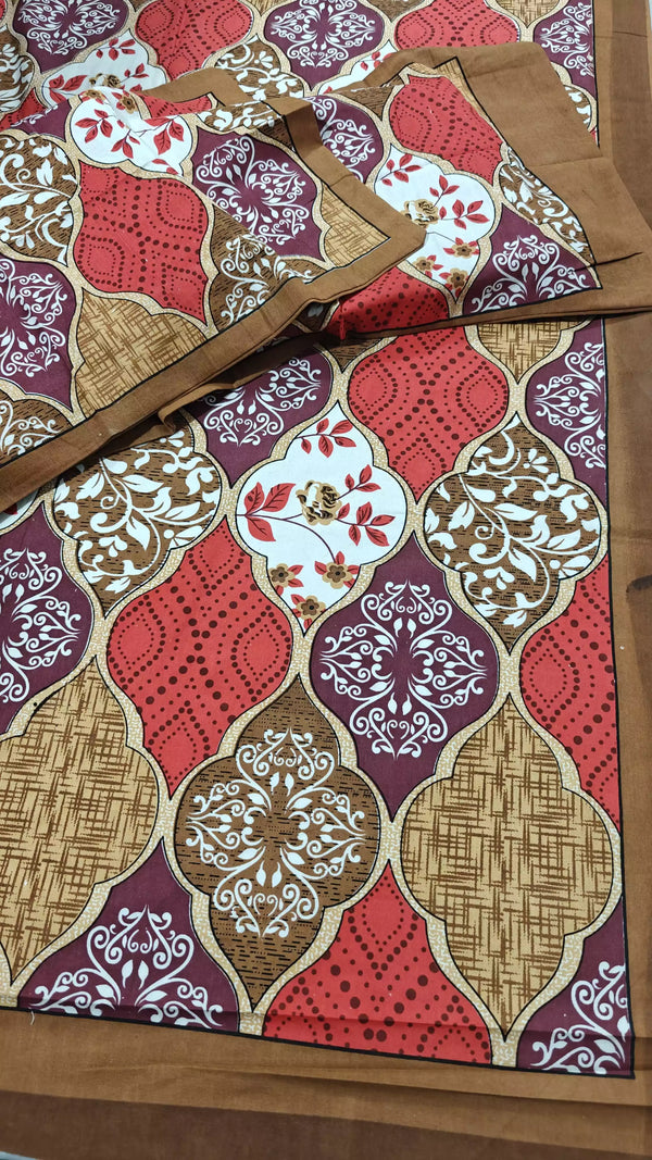 Queen Size 7ft*8.5ft Sanganeri Bedsheet With 2 Pillow Covers