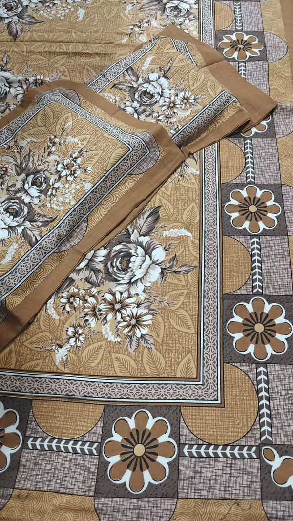 Queen Size 7ft*8.5ft Sanganeri Bedsheet With 2 Pillow Covers