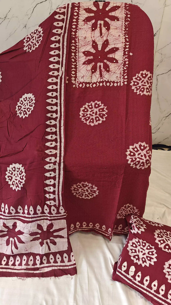 Unstitched Wax Batic Cotton Suits