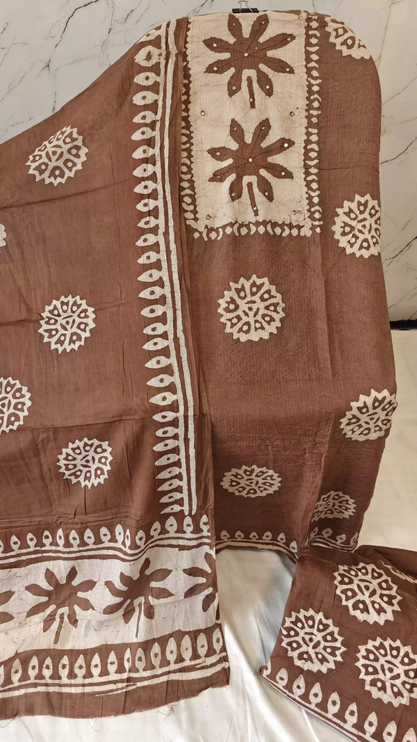 Unstitched Wax Batic Cotton Suits