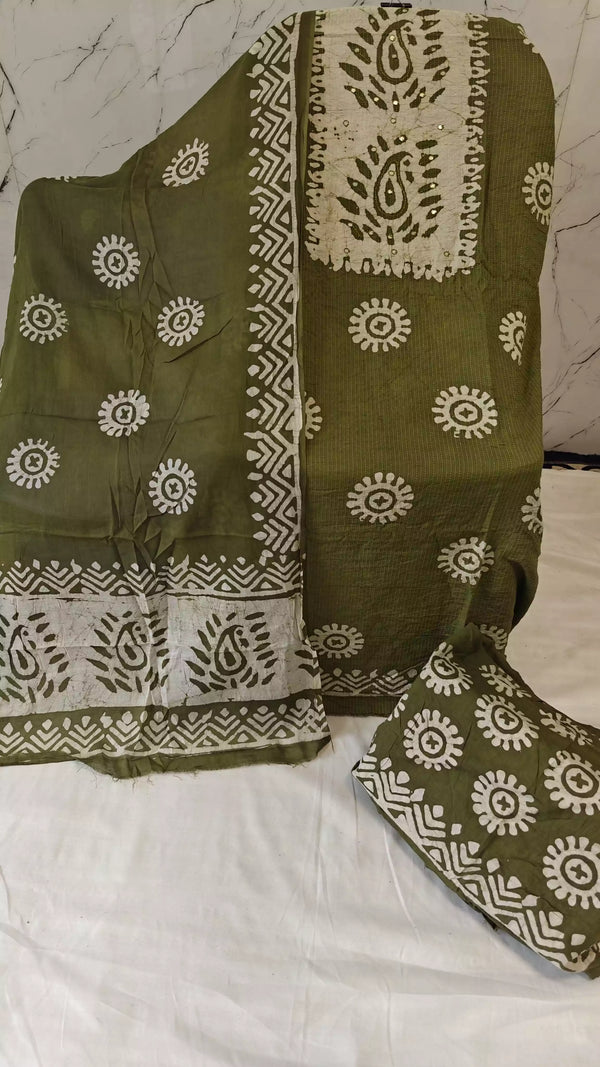 Unstitched Wax Batic Cotton Suits