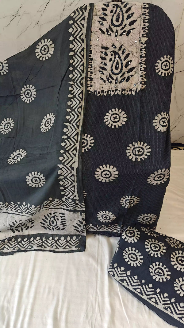 Unstitched Wax Batic Cotton Suits