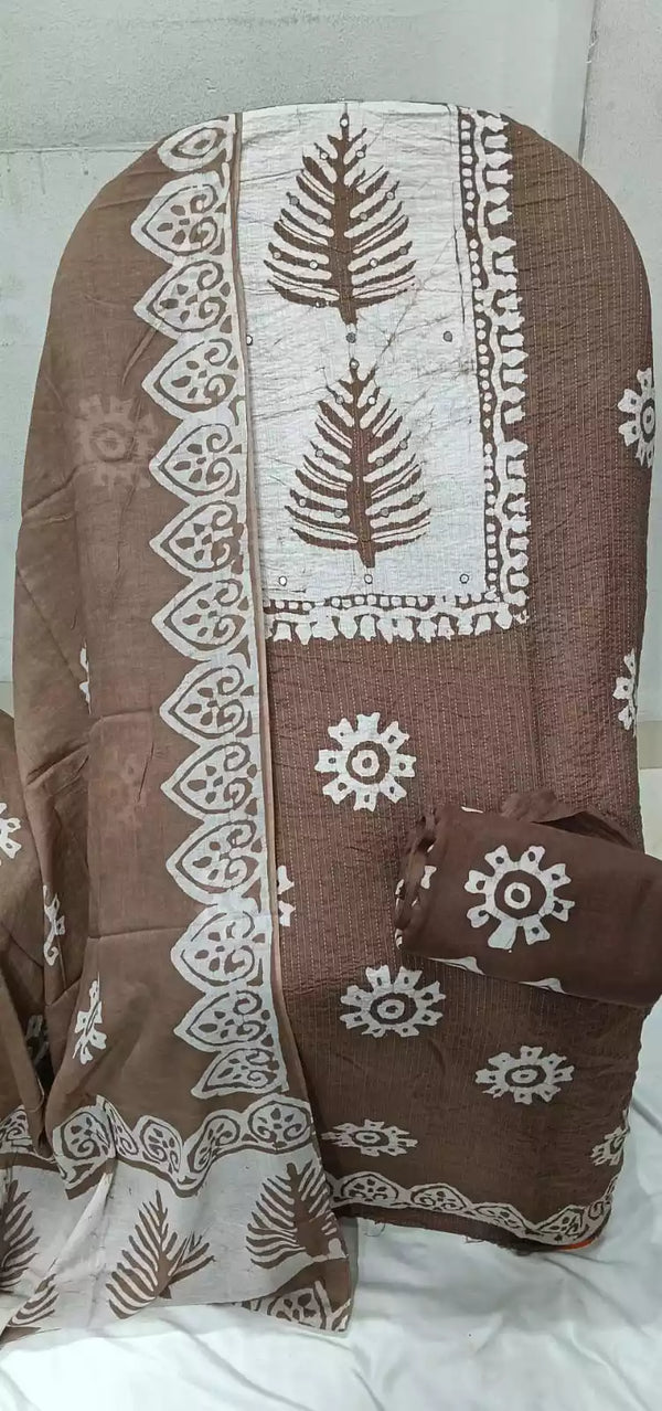 Unstitched Wax Batic Cotton Suits